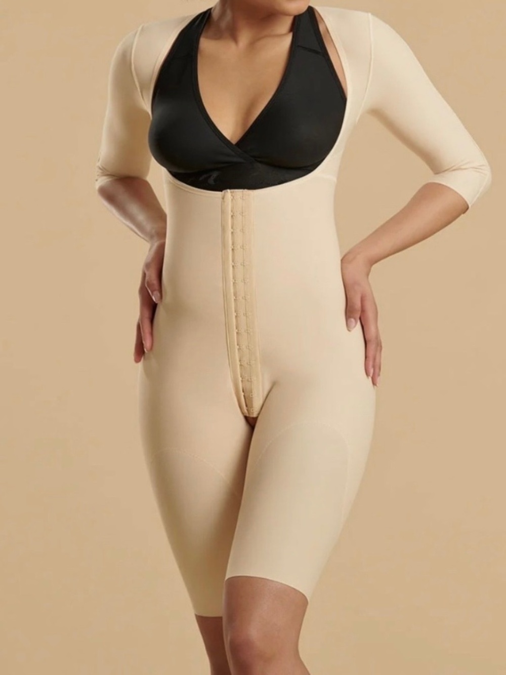 NEW - Marena Reinforced Bodysuit with Sleeves - Small, Black